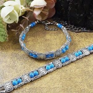 Retro Jade Silver Plated Bracelet